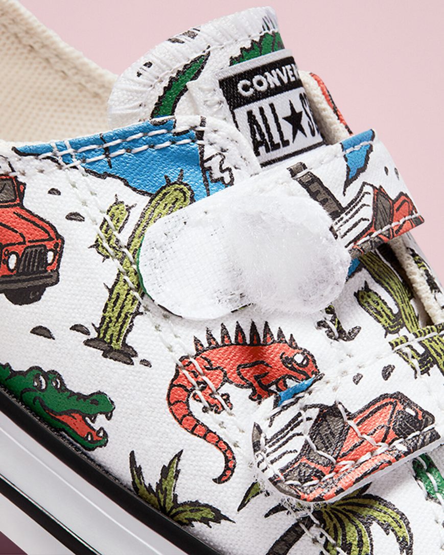 Tenisi Fete Converse Chuck Taylor All Star Easy-On Desert Explorer Albi Verzi | RO YQSLA816